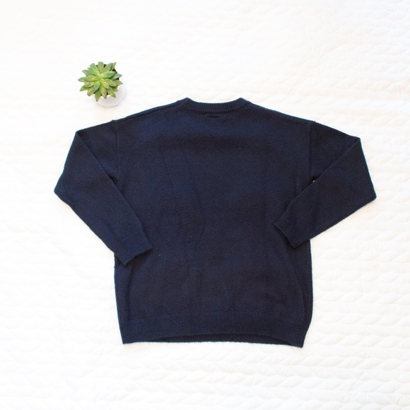 ES Style | Navy Textured Eyeball Fuzzy Sweater - Picture 5 of 5